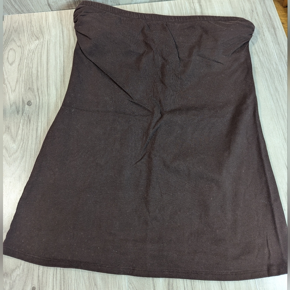 Y2K Tube Top Women's Size Medium Chocolate Brown Vintage Summer Boho - Picture 1 of 7
